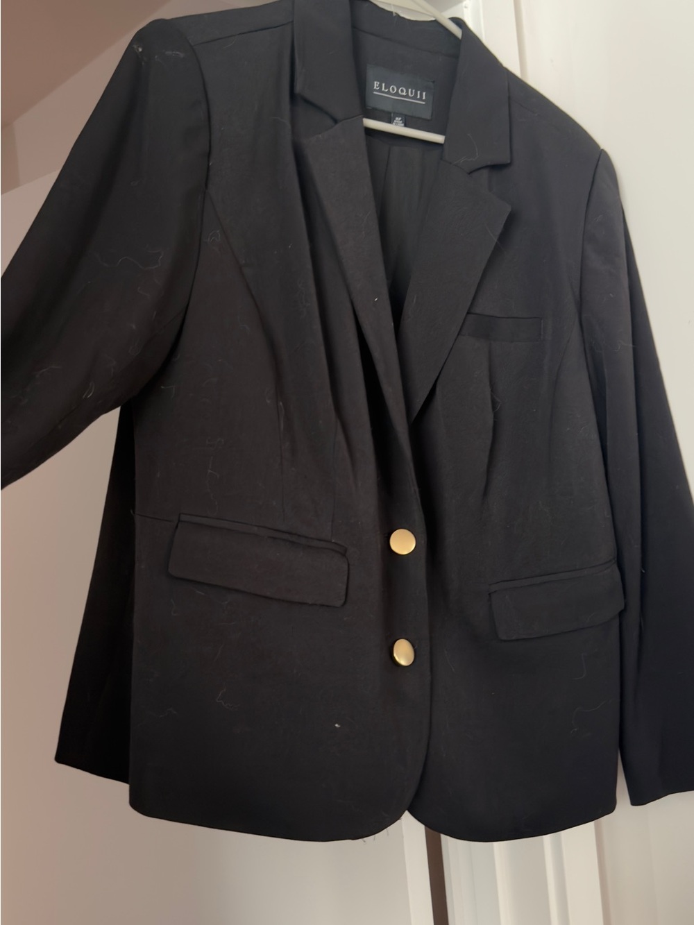 Eloquii Black Blazer with Gold Buttons